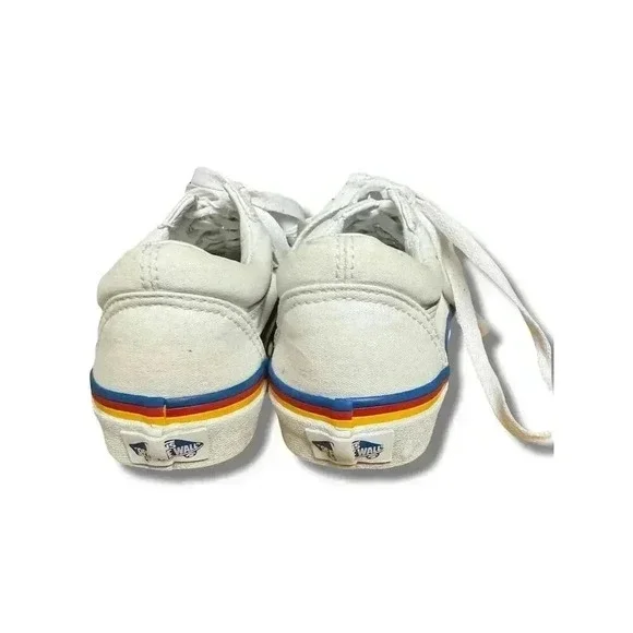 Vans Old Skool Unisex Sneakers White Rainbow Foxing Size 4 men 5.5 women - Picture 7 of 10